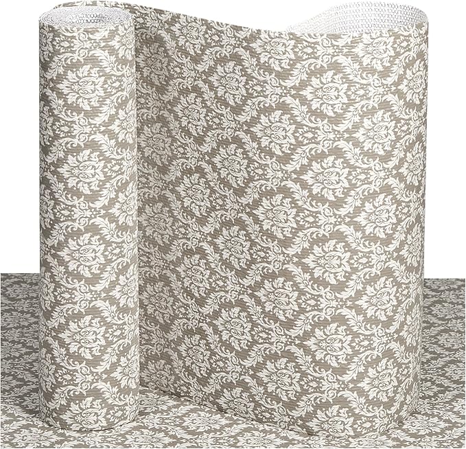 Drawer and Shelf Liner, Non-Slip Kitchen Cabinet Liners Non-Adhesive Thick Strong Grip Waterproof Washable Mats Protect Dresser Shelves Cupboard Bathroom Cabinets, Boho: Beige, 12 in X 30 FT - Image 9