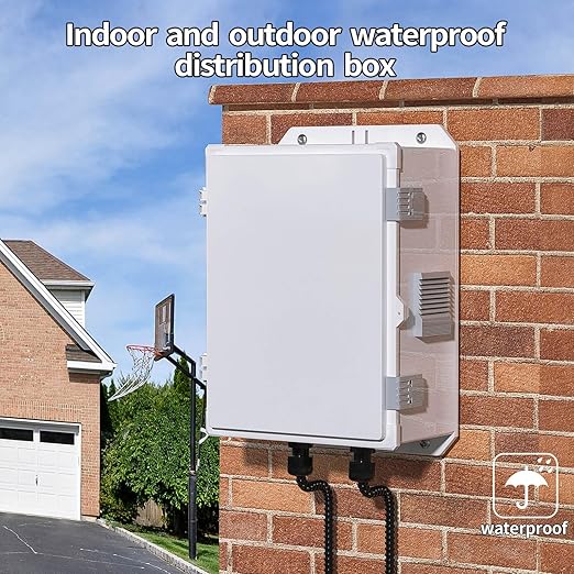Outdoor Electrical Junction Box, ABS Water Resistant Enclosure with Internal Mounting Panel & Hinged Cover (13" H* 9.2" L* 5.6" W) - Image 7