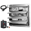 Simple Deluxe 18 Inch Wall Mounted Shutter Exhaust Fan with Speed Controller and Power Cord Kit, Aluminum, 1400 RPM, 2000 CFM, for Greenhouse, Attic, Garage, Louvered Vent, Plant, Silver by SimpleDeluxe
