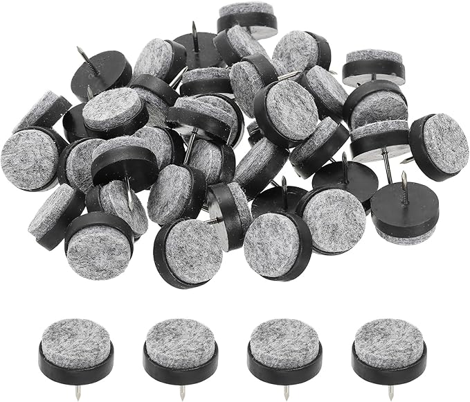 PATIKIL 24 mm Nail-on Felt Pads, 72 Pcs Round Felt Furniture Sliders Pads Heavy Duty Floor Protectors for Wooden Chair Sofa Cabinet Table Leg Feet Hardwood Floors, Black by PATIKIL