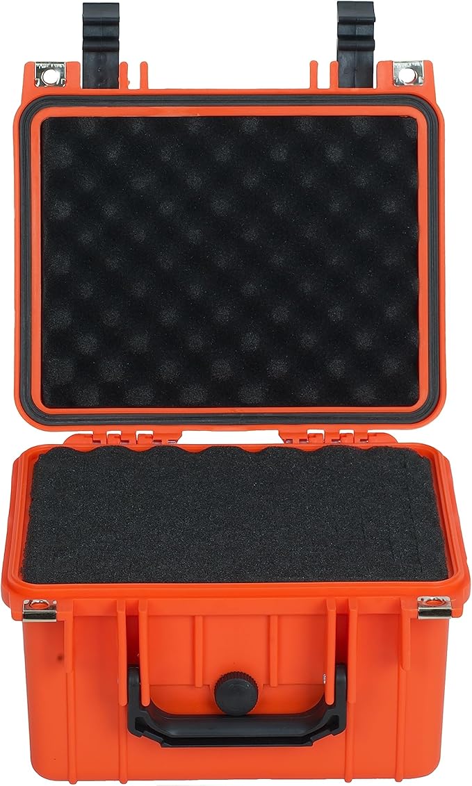 MEIJIA Portable All Weather IP67 Waterproof Camera Case,hard case with Customizable Fit Foam,Fit Use of Drones,Camera,Equipments,10.62 x9.68x6.87inches(Orange) - Image 5