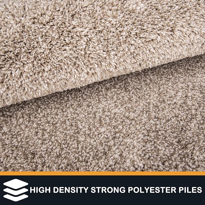 PURRUGS Easy Care Area Rug 6ft x 9ft, Non-Slip Washable Entryway Rug, Stain Resistant Accent Rug for Hallway, Living Room, Bedroom and Mudroom, Taupe - Image 4