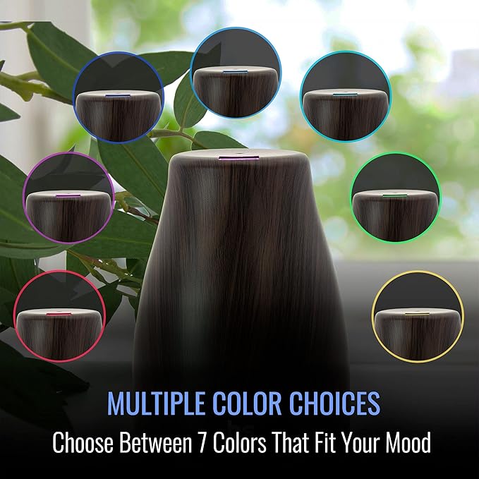 HealthSmart Essential Oil Diffuser, Cool Mist Humidifier and Aromatherapy Diffuser with 150ML Tank Ideal for Small Rooms, Adjustable Timer and Mist Mode, Wood Grain Brown (Pack of 2) - Image 2