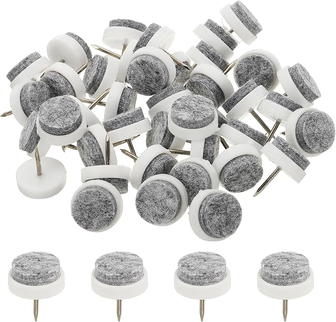 PATIKIL 20 mm Nail-on Felt Pads, 72 Pcs Round Felt Furniture Sliders Pads Heavy Duty Floor Protectors for Wooden Chair Sofa Cabinet Table Leg Feet Hardwood Floors, White by PATIKIL