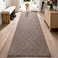 PURRUGS Dirt Trapping Door Mat 24" x 84", Non-Slip Machine Washable Entry Rug, Dog Doormat, Indoor Front Door Mat, Super Absorbent Entryway Rug for Muddy Shoes & Paws, Grayish Brown by PURRUGS
