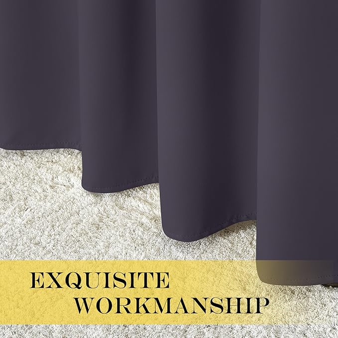 NICETOWN Greyish Purple Blackout Curtains 84 inch Length, Grommet Top Room Darkening Drapes for Bedroom Living Room, Light Blocking Window Covering for Privacy (W66 x L84 Inch, 1 Panel) - Image 6
