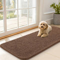 OLANLY Dog Door Mat for Muddy Paws 47x20, Absorbs Moisture and Dirt, Absorbent Non-Slip Washable Doormat, Quick Dry Chenille Mud Mat for Dogs, Entry Indoor Entryway Carpet for Inside Floor, Mocha by OLANLY