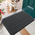 OLANLY Dog Door Mat for Muddy Paws 24x16, Absorbs Moisture and Dirt, Absorbent Non-Slip Washable Doormat, Quick Dry Chenille Mud Mat for Dogs, Entry Indoor Entryway Carpet for Inside Floor, Dark Grey by OLANLY