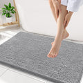 Smiry Luxury Chenille Bathroom Rugs 34x21, Extra Soft and Absorbent Shaggy Bath Mat, Machine Washable, Non-Slip Plush Carpet Runner for Tub, Shower, and Floor, Home Decor Accessories, Grey by Smiry