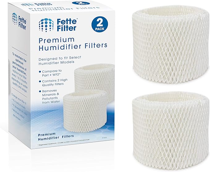2-Pack Wick Filters Compatible with Kaz Vicks WF2 Vicks V3100 V3500N V3500 V3700 V3800 V3900 Kaz 3020 Sunbeam 1118 Series Honeywell HCM-350 HCM-630 HCM-300T Relion WA-8D Enviracaire ECM-500 by Fette+Filter