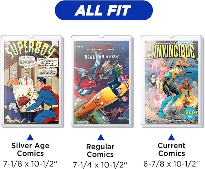 Comic Book Bags, Comic Book Top Loaders Fits Current, Regular, Silver Age Comics-12 Pack - Image 5