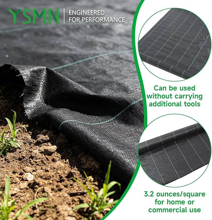Weed Barrier Fabric Planting Cover - 4 x 300 FT Heavy Duty Landscape Fabric Ground Cover Block for Outdoor Planting - Image 5
