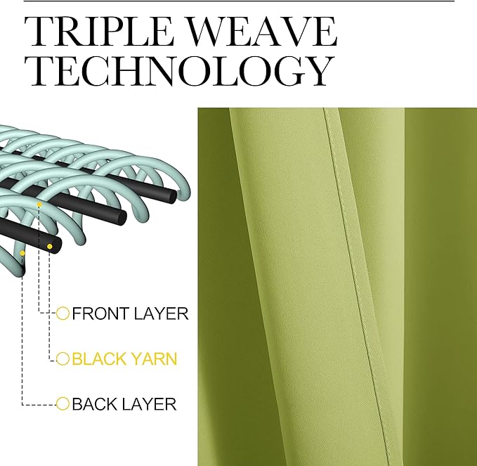 NICETOWN Blackout Wide Blinds for Sliding Door, Fresh Green, W70 x L72, 1 Panel, Insulated Noise Reduction Drapes, Privacy Vertical Curtain for Living Room&Bedroom - Image 3