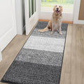 Smiry Dog Door Mat for Muddy Paws, Absorbs Moisture and Dirt, Low-Profile Entryway Mat with Non-Slip Backing, Entry Indoor Outdoor Doormat for Inside Floor (70x24 Inches, Grey, Striped) by Smiry