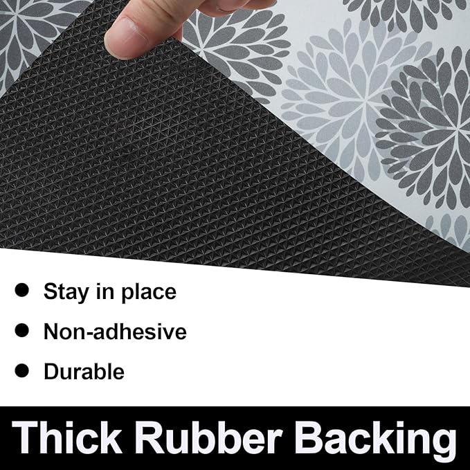AiBOB Waterproof Under Sink Mat, Absorbent Quick Dry Sink Liners Protect Cabinets, Durable Shelf Liners, Slip Resistant and Non-Adhesive, 24X68, Grey/Flower - Image 3