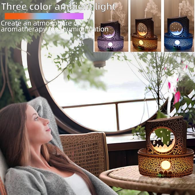 Aromatherapy Humidifier for Sleep Relaxation, Raindrop Humidifiers,Aromatherapy Diffuser with 3 LED Color Changing Lights and Auto-Off, Air humidifier Suitable for Home, Office - Image 4