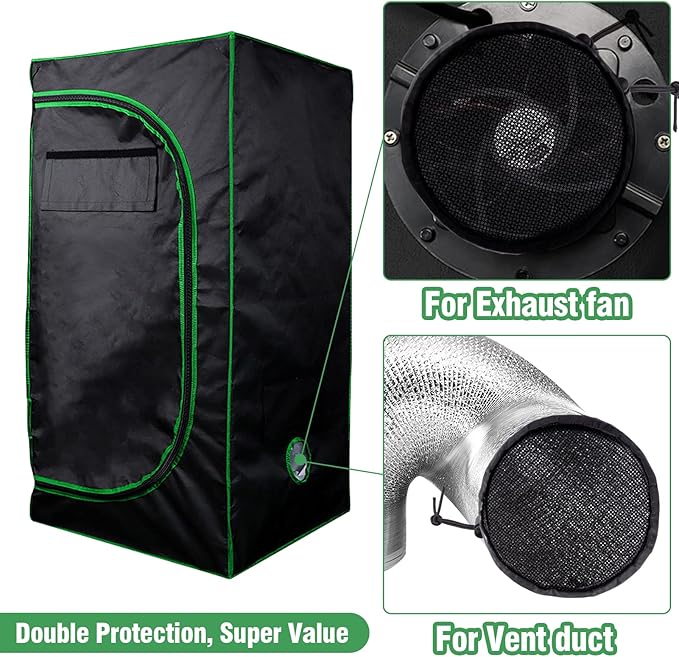 2 Pcs Grow Tents Vent Cover - 8" Dustproof Duct Filter Vent Covers with Elastic Band and Fixed Buckle for Plant Grow Tent Accessories - Image 2