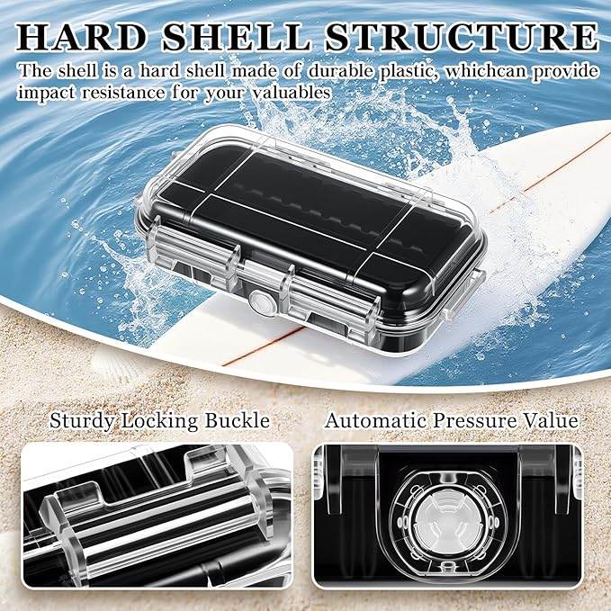 Waterproof Dry Box Clear Waterproof Storage Case with Clip Outdoor Sports Survival Equipment Shockproof Dustproof Sealed Field Box for Phone Camera Key Kayak Camping Fishing Hiking Boat - Image 3