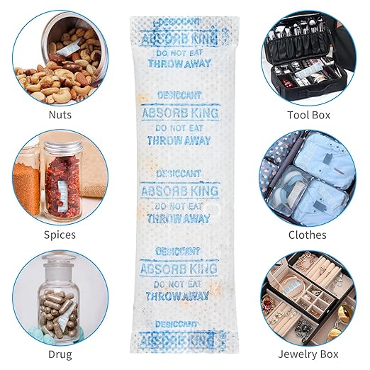 Moisture Absorbers – 250 Packs 5 Gram Silica Gel Packs Food Grade Desiccant Packs, Premium Desiccant Packets for Storage, Color Indicating Silica Gel for Spices, Jewelry, Shoes, Electronics, Tool Box - Image 6
