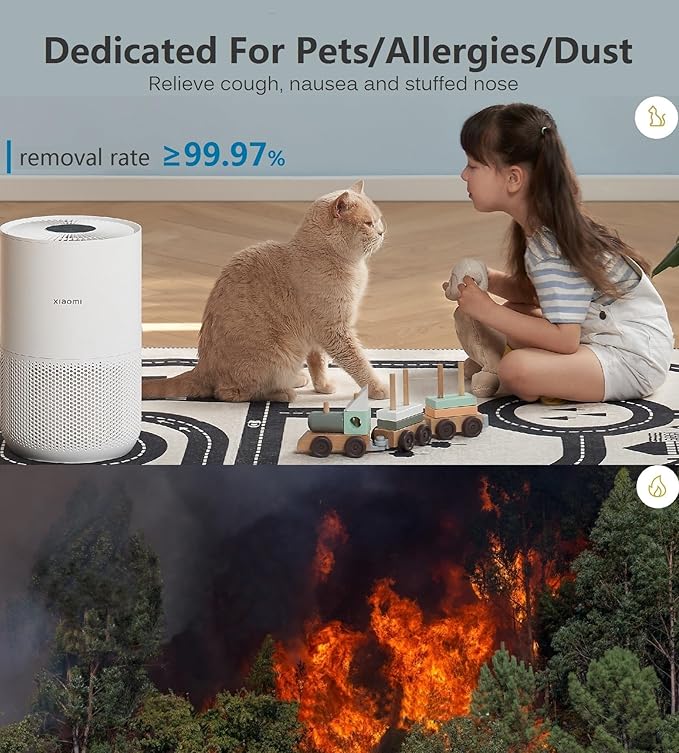 Xiaomi Air Purifiers for Home Bedroom, H13 True HEPA Filter, Ultra Quiet, Smart Control, Air Quality Sensor, Small Large Room Cleaner for Pets, Dust, Allergies, Wildfire, Smoke, Auto, 4 Compact - Image 7