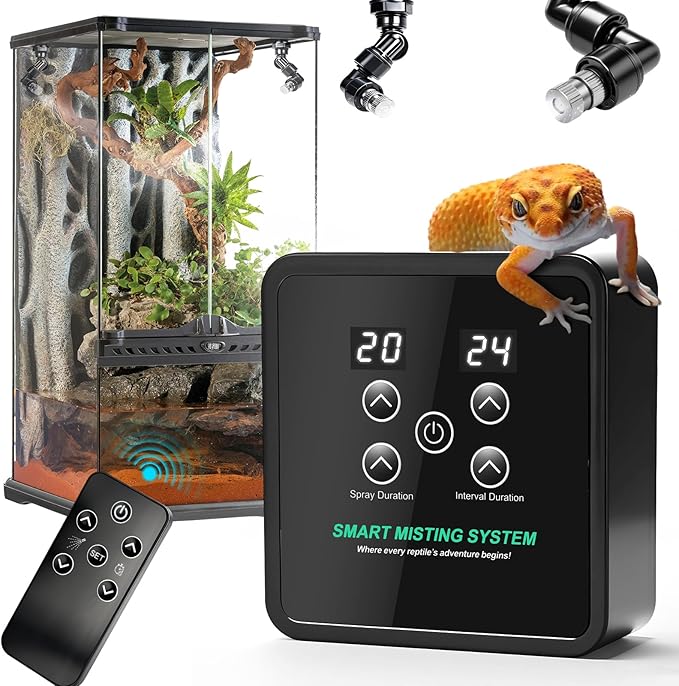 Reptile Mister Humidifier Reptile Mister System with Timer – Auto Terrarium Misting System for Chameleons, Snakes, Frogs, Lizards & Turtles by FMATOZWhereReptilesThrive