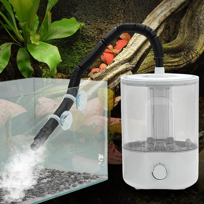 Reptile Fogger, 4L Top Fill Adjustable Mister Tank, Reptile Humidifier for Terrariums and Paludarium, Enhances Humidity Control, White, 1 Set - Image 6