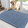 OLANLY Dog Door Mat for Muddy Paws 36x24, Absorbs Moisture and Dirt, Absorbent Non-Slip Washable Doormat, Quick Dry Chenille Mud Mat for Dogs, Entry Indoor Entryway Carpet for Inside Floor, Airy Blue by OLANLY
