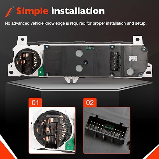 Climate Control Module A/C Heater Air Conditioning Panel Compatible with 2001-2002 Honda Accord Replace# 79600-S84-A21ZA - Image 5