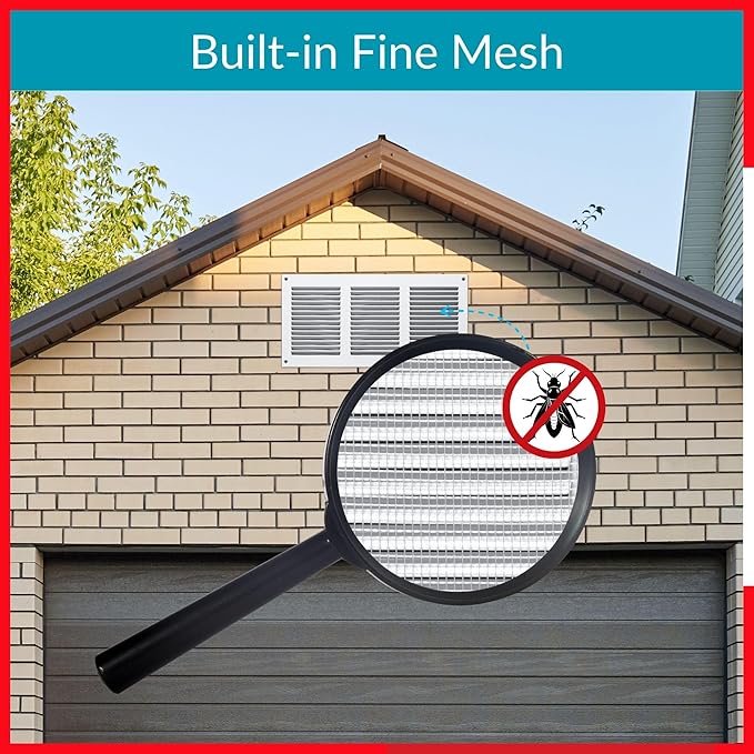 10x4 Vent Cover (Duct Opening) - White HVAC Return Air Grille for Wall and Ceiling - Metal AC Vent Cover with Mesh - Rectangular Ventilation Register - External Dimensions: 11.81" W x 5.91" H - Image 5