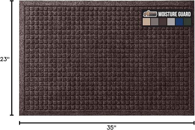GORILLA GRIP Front Door Mat, 35x23, Indoor Outdoor Ultra Absorbent HydroAbsorb Doormat, Absorbs Up to 5.7 Cups of Water, Stain and Fade Resistant, Rubber Backing Doormats, Captures Dirt, Coffee - Image 2