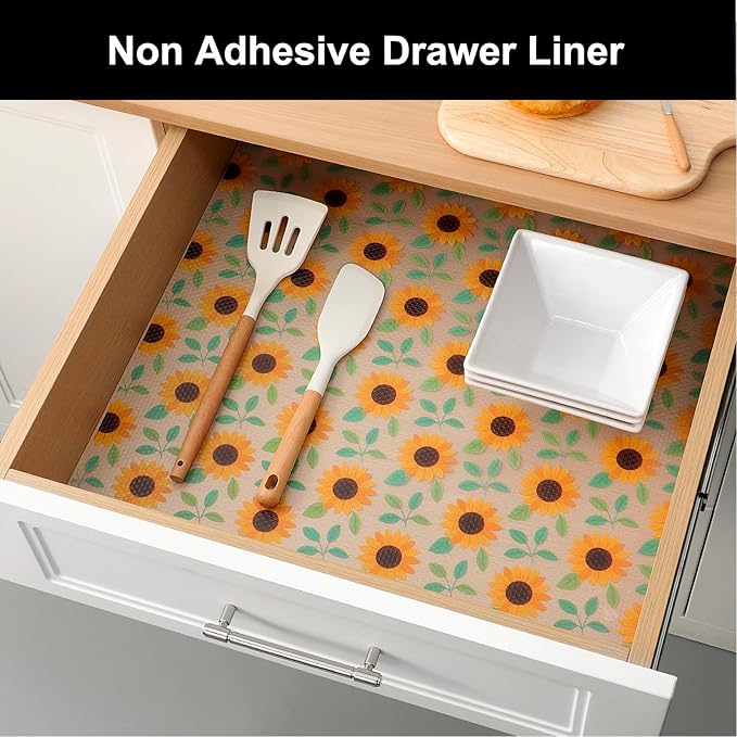 Cooyes Shelf Liner – Premium Non-Adhesive Cabinet & Drawer Liner for Kitchen – Waterproof Shelf Paper with Modern Pattern – Durable EVA Cabinet Mat – Easy to Cut （12" W x 240" L） - Image 3