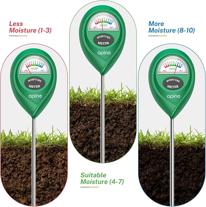 apine Soil Moisture Meter,Plants Moisture Meter,Plant Water Meter for Indoor/Outdoor Plants,Hydrometer for Plants（Green） - Image 5