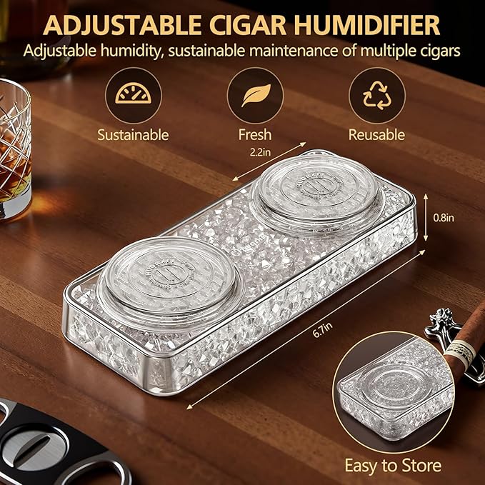 Pre-Filled Cigar Humidifier, Cigar Crystal Gel Humidifier, Suitable for Cigar Boxes and Cigar Cabinets, Maintains Ideal Humidity at 70% and Keeps Cigars Fresh, Cigar Accessories - Image 2