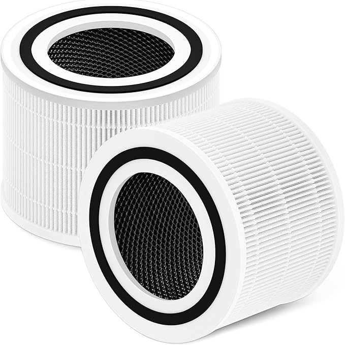 Core 300 Replacement Filter for LEVOIT Core 300S and Core 300-P Air Purifier, 3-in-1 H13 True HEPA Filter Replacement, Compared to Part # Core 300-RF, 2 Pack, White, By Improvedhand by Improvedhand