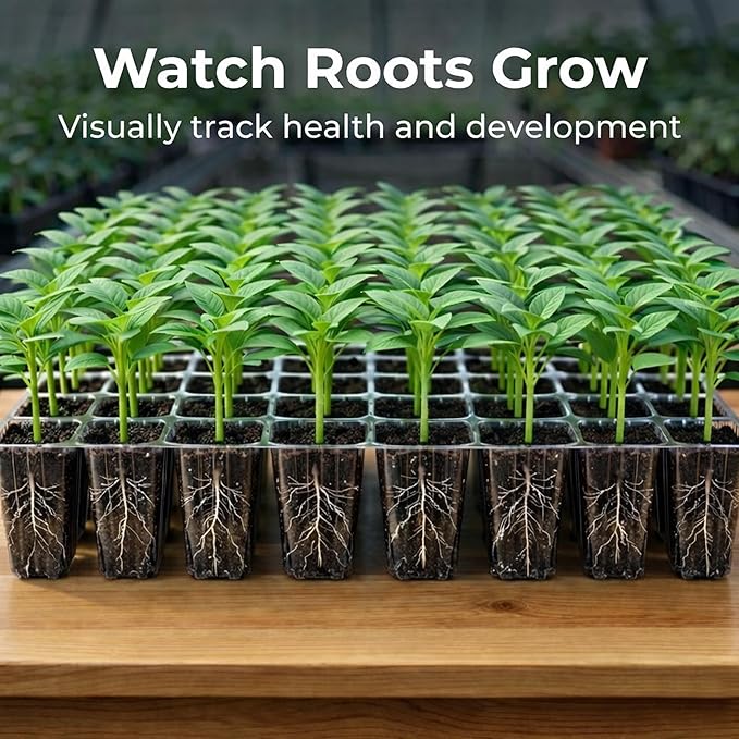 Gardzen 5 Pack BPA Free Seed Starter Tray Kit, 40 Cell Reusable Seedling Trays with Humidity Vented Domes and Base - Image 3
