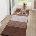 Smiry Dog Door Mat for Muddy Paws, Absorbs Moisture and Dirt, Low-Profile Entryway Mat with Non-Slip Backing, Entry Indoor Outdoor Doormat for Inside Floor (48x30 Inches, Brown, Striped) by Smiry