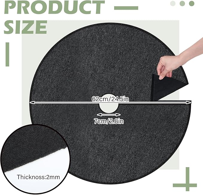 Tegeme 4 Pack 24.5 Inch Non Woven Tree Mulch Ring with Self Adhesive and 8 Ground Pins, Degradable Tree Protector Mat Reusable Weed Barrier Mat for Gardening Landscaping Weed Control Root Protection - Image 2
