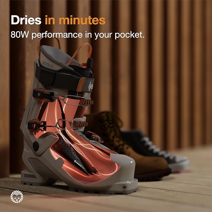 Hedgehog DRIVE Portable Shoe Dryer – Boot Dryer for Work Boots with Dual 12V AC/DC Power – Compact Glove Dryer, 80W Heat, Fast Drying in 15 Minutes, Lightweight Travel Gear Dryers - Image 2
