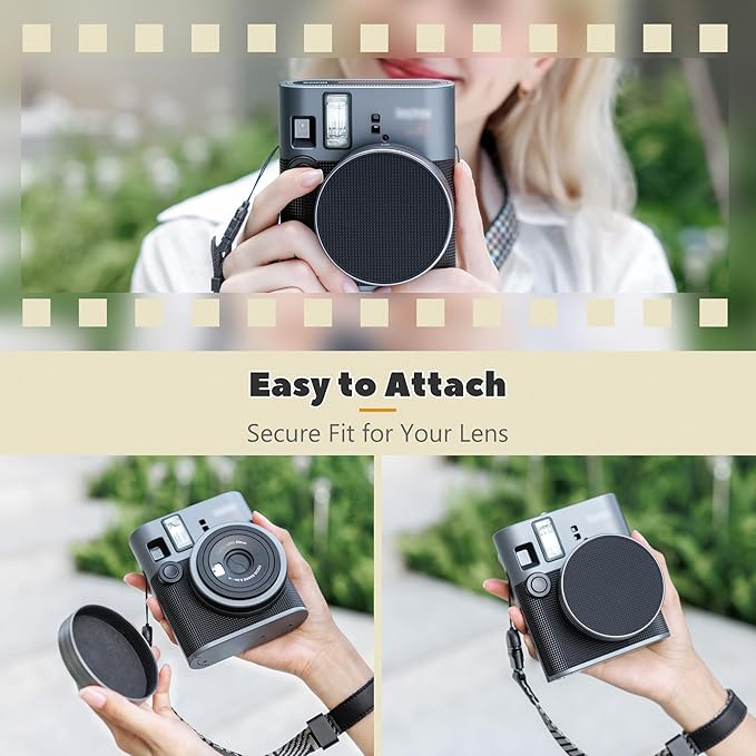 Metallic-Like Lens Cap for Fujifilm Insta Mini 41,Aluminum Anti-Dust Anti-Scratches Lightweight Camera Lens Cover with Soft EVA Interior, Accessories for Fuji Mini 41 Lens Protection Cover - Image 2