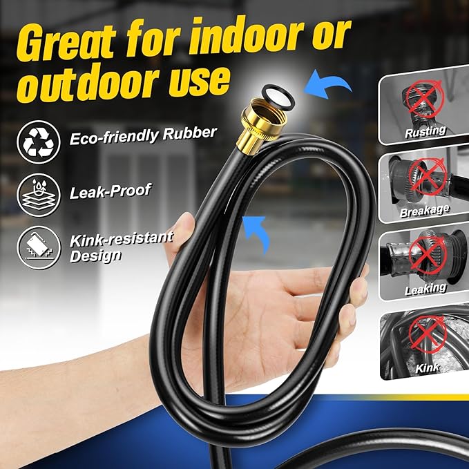 25FT Dehumidifier Drain Hose with 3/4 Inch FHT Connector, featuring Rust-Resistant Brass Fittings for Leak-Proof Connection, Perfectly Compatible with Most Dehumidifier Brands（7 Length Options） - Image 4