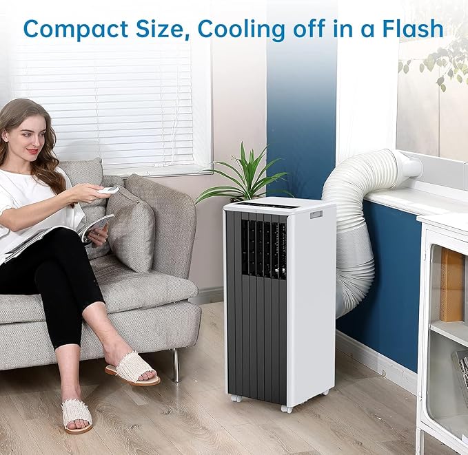 2024 New Upate 8000BTU Portable Air Conditioner, Portable AC Unit with Built-in Cool,Dehumidifier, Fan, Cools up to 350 Sq.Ft, Auto, Sleep Modes, Remote Control & Window Kit Included, 24H Timer - Image 5