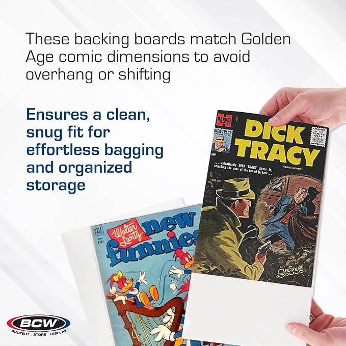 BCW Golden Age Comic Backing Boards - 100 Pack | Certified Acid-Free Comic Book Storage | 7 1/2 x 10 1/2 Inch Dimensions | Archival-Quality Boards for Comic Book Collection Protection - Image 4
