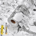 Drawer and Shelf Liner for Kitchen Cabinet: 12 in X 20 Ft Non Slip Waterproof Shelf Paper Non Adhesive Refrigerator Liners Grey and White Marble Easy Liners for Bathroom with Knife Tape Measure by Kimhan