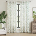 jinchan Floral Linen Blend Curtains for Living Room 84 Inch Length French Country Farmhouse Printed Curtains Sage Green on White Rod Pocket Back Tab Light Filtering Window Drapes 2 Panels by JINCHAN