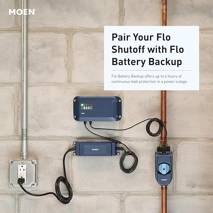 Moen Flo Smart Water Monitor and Automatic Shutoff Sensor, Wi-Fi Connected Water Leak Detector for 1-Inch Diameter Pipe, 900-006 - Image 15