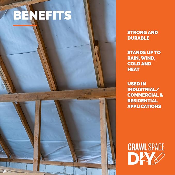 Whitecap - Woven Vapor Barrier - 12 Mil (4' x 200'), Thick Plastic sheeting, Drop Cloth Moisture Barrier Covering for Crawl Space Encapsulation, Life-Time Warranty - Image 7