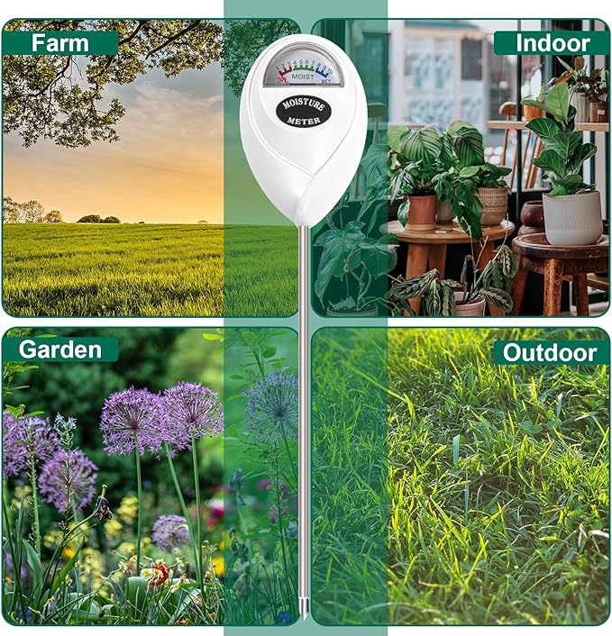 SZHLUX Soil Moisture Meter, Plant Water Monitor, Soil Hygrometer Sensor for Plant Care, Great for Gardening, Lawn, Farm, Indoor & Outdoor (Plant Gifts for Gardeners) 10.23inch, White - Image 6