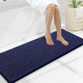 Smiry Luxury Chenille Bathroom Rugs 47x17, Extra Soft and Absorbent Shaggy Bath Mat, Machine Washable, Non-Slip Plush Carpet Runner for Tub, Shower, and Floor, Home Decor Accessories, Navy Blue by Smiry