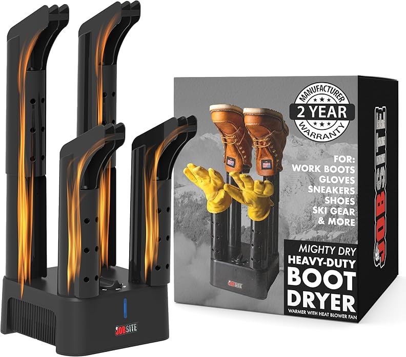 JobSite Boot Dryer - Mighty Dry with Heat Blower Fan - Fast Glove & Shoe Dryer - Helps Reduce Odor by JobSite