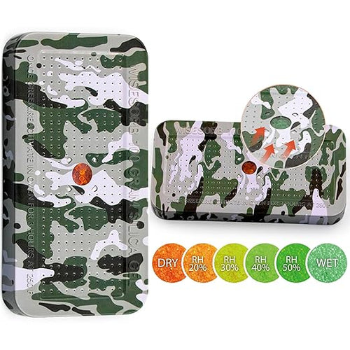 100 Gram Camouflage Gun Safe Dehumidifier Silica Gel Canister Rechargeable Dehumidifier Desiccant Reusable Indicating Desiccant Moisture Absorber with Visible Window [30PACK] by Wisesorb